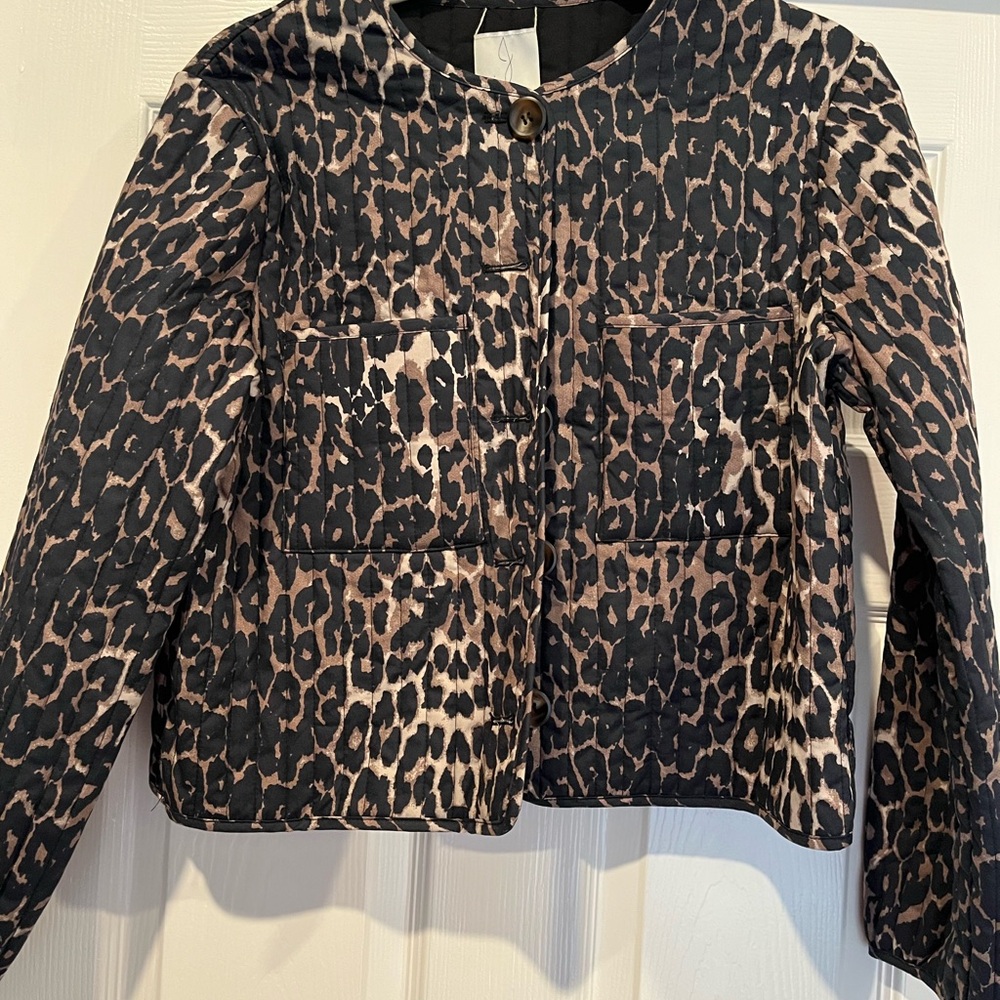 Joie Black and tan leopard Jacket